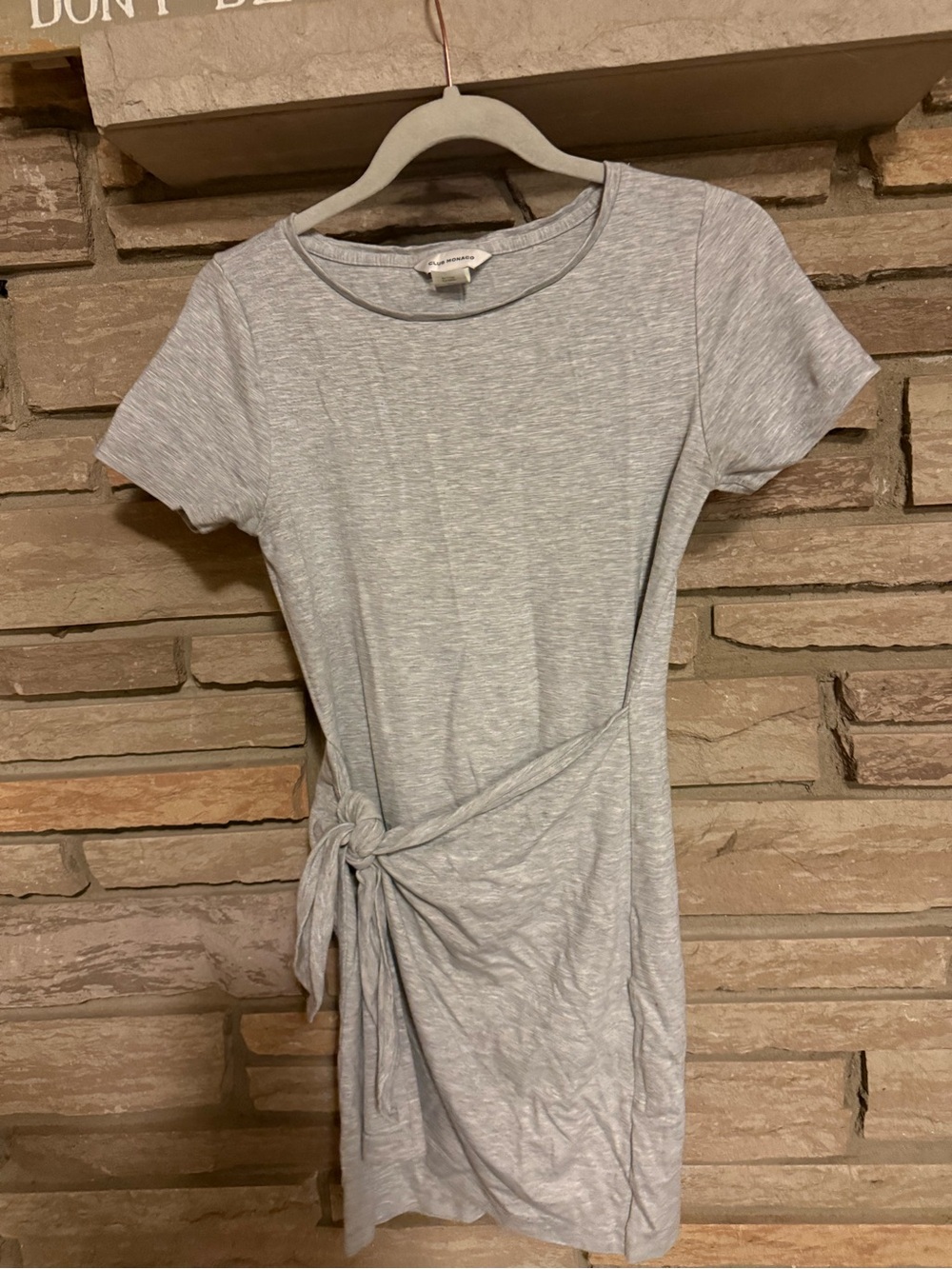 Club Muroco Everyday Side-Tie Crewneck Dress - Light Gray